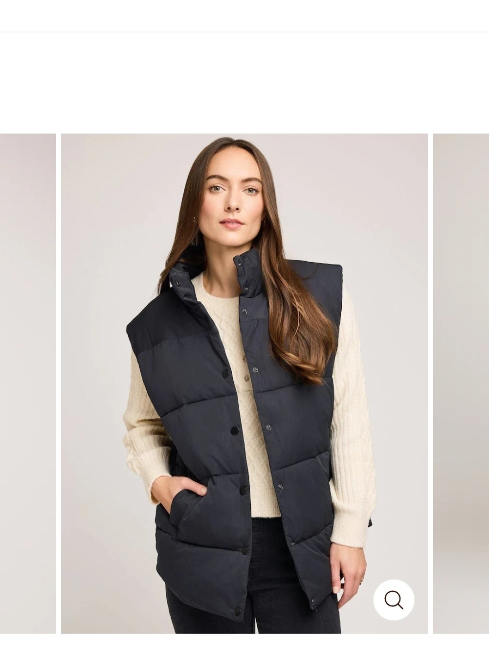 Gentle Fawn Black Quilted Puffer Vest with High Collar